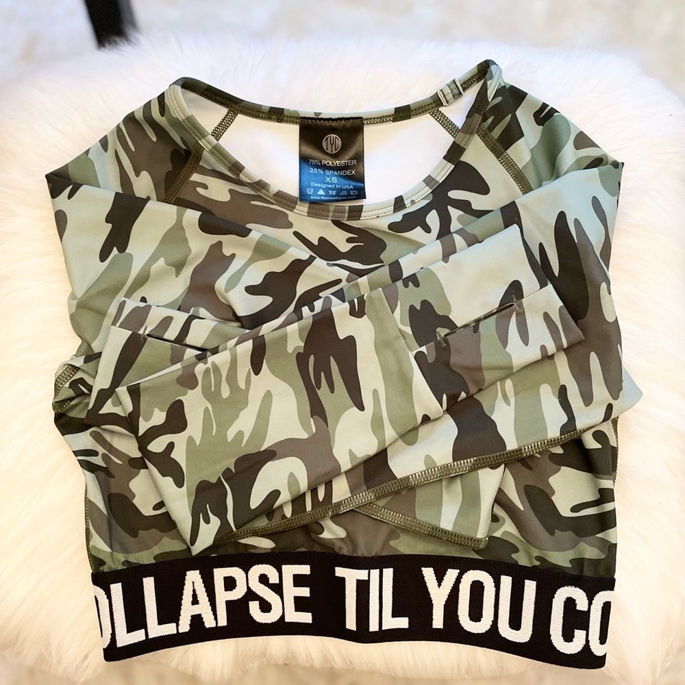Til You Collapse Camouflage Crop Top